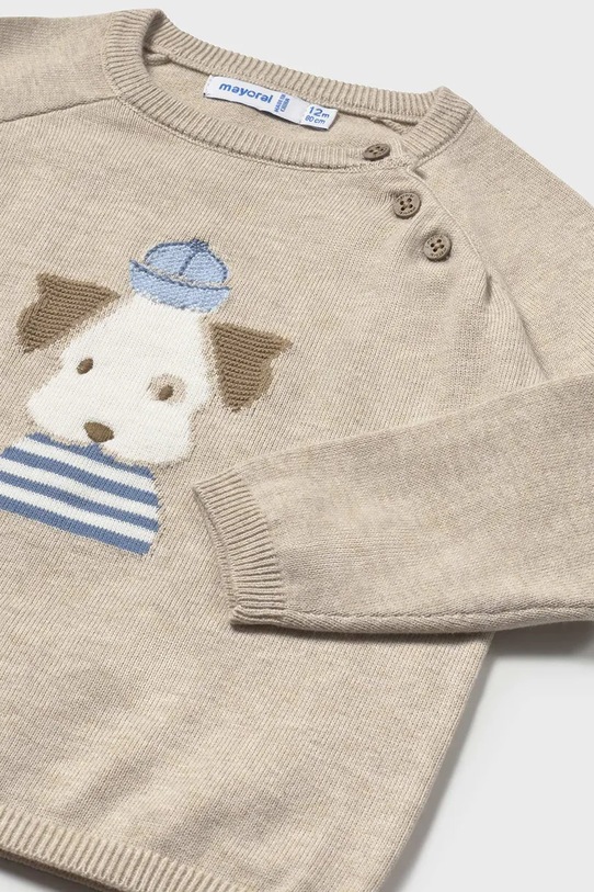 Chlapec Detský bavlnený sveter Mayoral 1302.3E.Baby.PPYA béžová