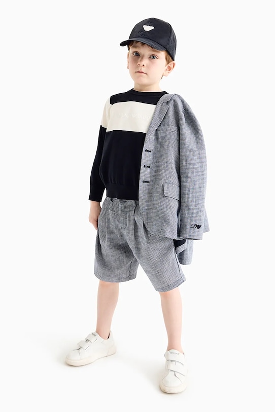 Emporio Armani pulover de bumbac pentru copii model fin bleumarin EB000291.AF13951