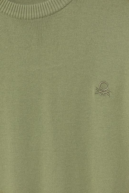 Băieți United Colors of Benetton pulover de bumbac pentru copii 1098C107W.G.Seasonal verde