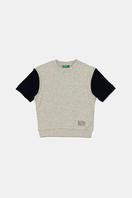 United Colors of Benetton gyerek melegítőfelső pamutból 3BC1G10IN.P.Seasonal szürke SS25