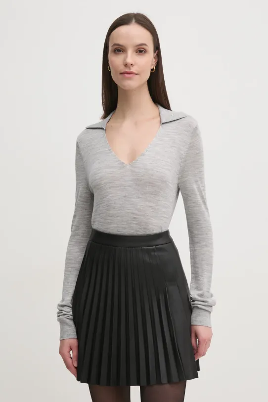 Calvin Klein sweter z domieszką wełny szpic szary K20K208029