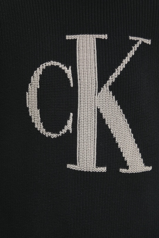 Βαμβακερό πουλόβερ Calvin Klein Jeans J20J224799 μαύρο
