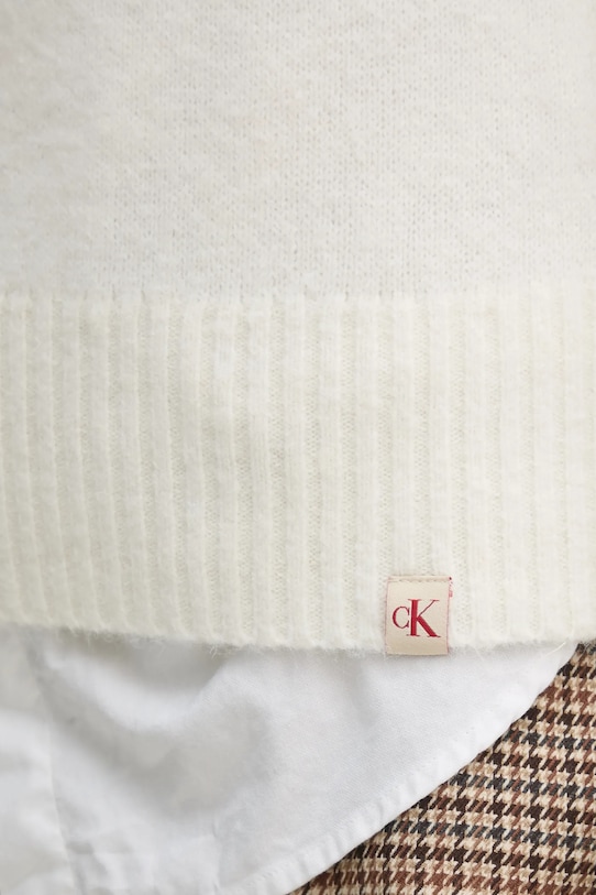 Sveter s prímesou vlny Calvin Klein Jeans J20J224801 béžová