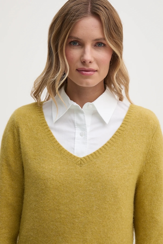 Calvin Klein Jeans sweter z domieszką wełny żółty J20J224801