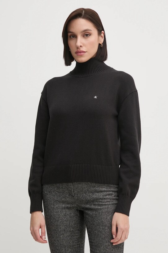 Бавовняний светр Calvin Klein Jeans бавовна чорний J20J224806