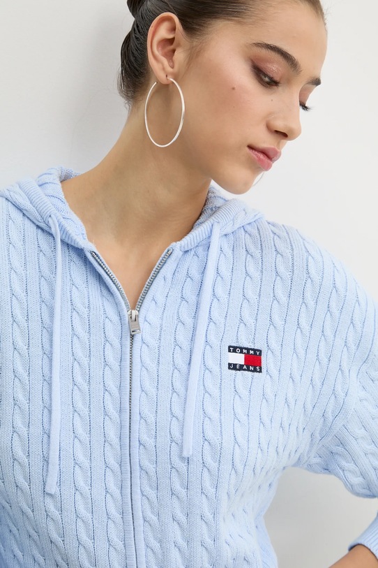 Tommy Jeans sweter bawełniany niebieski DW0DW19334