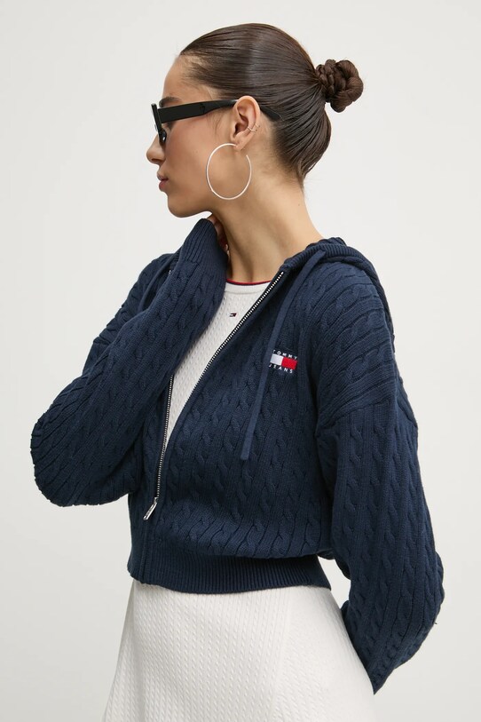 Tommy Jeans sweter bawełniany bawełna granatowy DW0DW19334