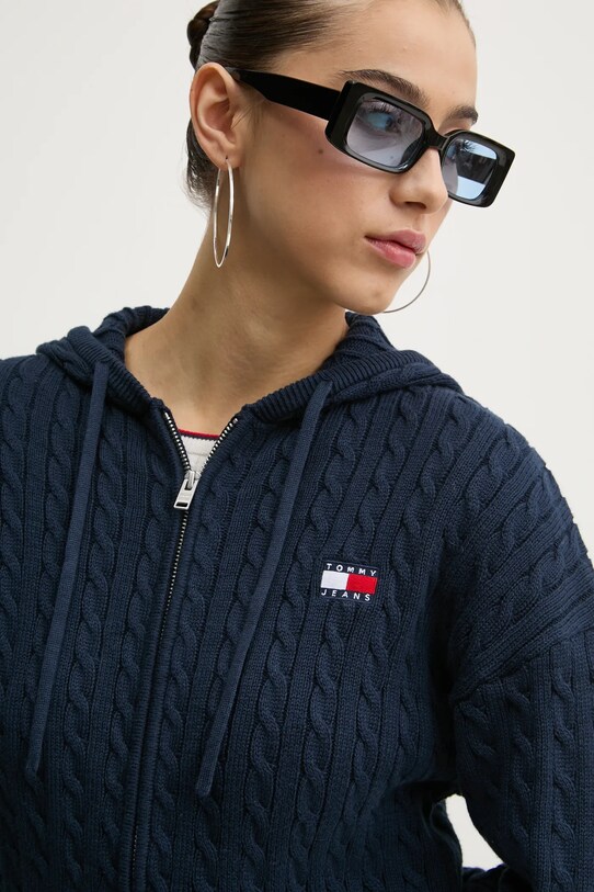 Tommy Jeans sweter bawełniany granatowy DW0DW19334