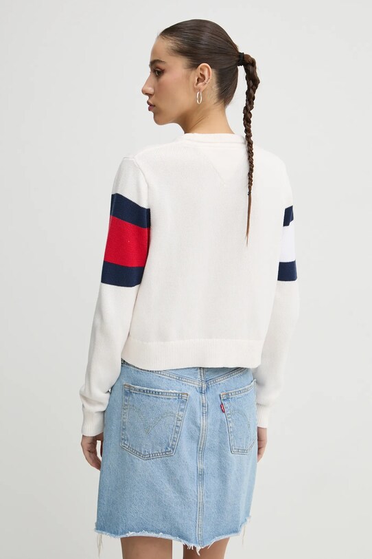 Îmbrăcăminte Tommy Jeans pulover de bumbac DW0DW19335 bej