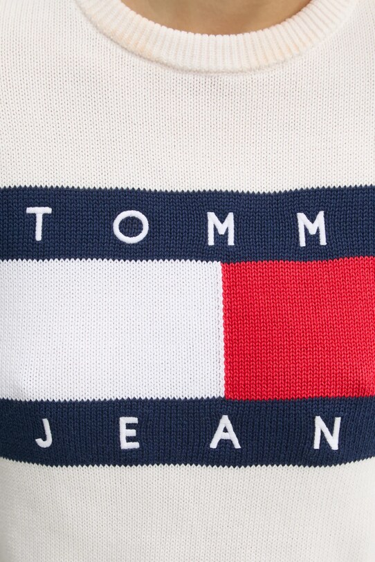 Tommy Jeans pulover de bumbac DW0DW19335 bej