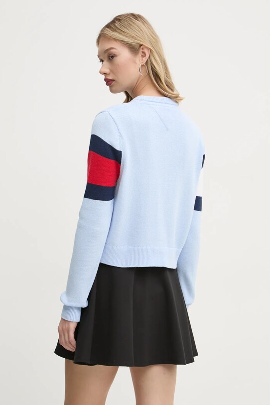 Одяг Бавовняний светр Tommy Jeans DW0DW19335 блакитний