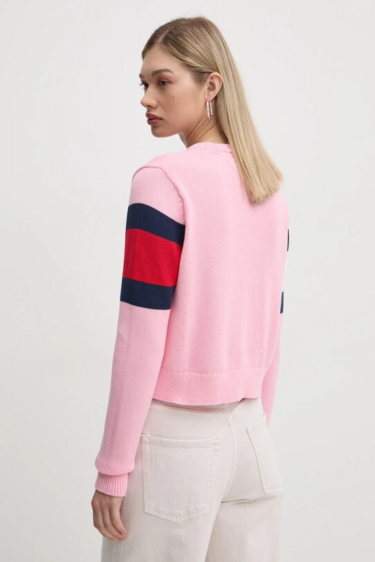 Îmbrăcăminte Tommy Jeans pulover de bumbac DW0DW19335 roz