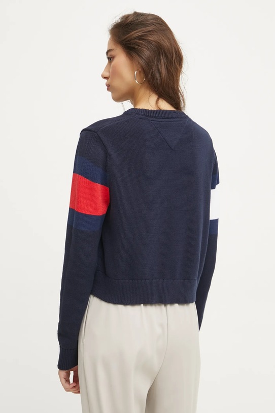 Ruházat Tommy Jeans pamut pulóver DW0DW19335 sötétkék