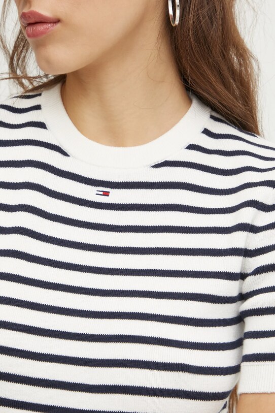 Бавовняний светр Tommy Jeans DW0DW19336 білий