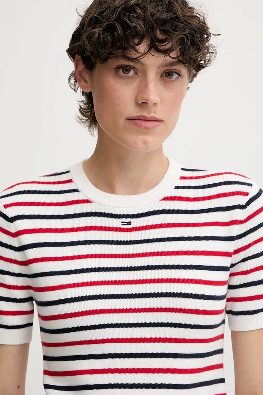 Ruházat Tommy Jeans pamut pulóver DW0DW19336 fehér