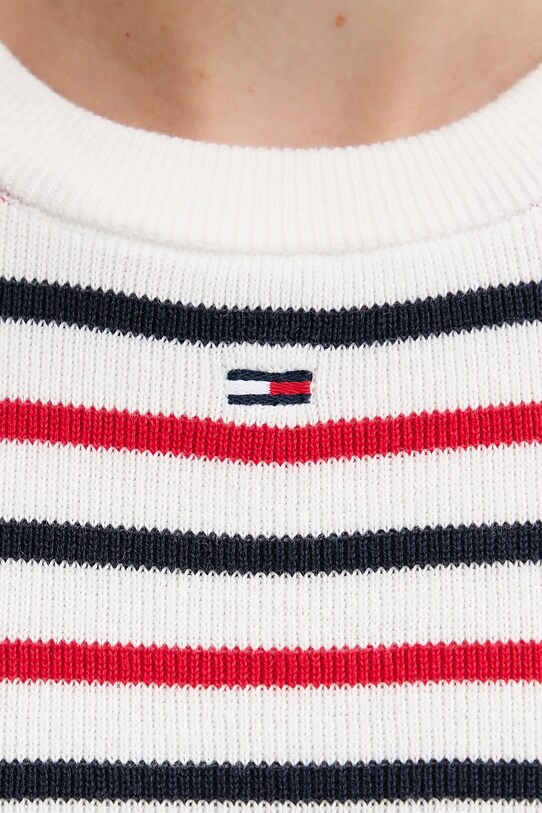 Tommy Jeans pamut pulóver fehér DW0DW19336