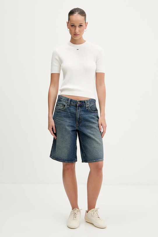 Tommy Jeans sweter bawełniany DW0DW19336 beżowy SS26