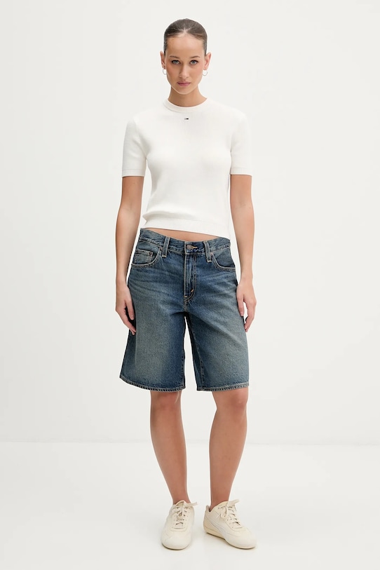 Tommy Jeans sweter bawełniany DW0DW19336 beżowy SS26