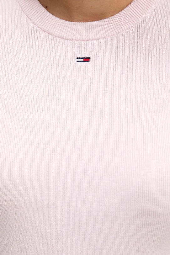 Tommy Jeans sweter bawełniany DW0DW19336 różowy