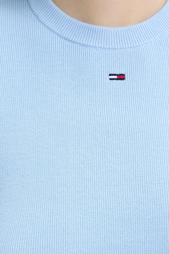 Tommy Jeans pamut pulóver DW0DW19336 kék