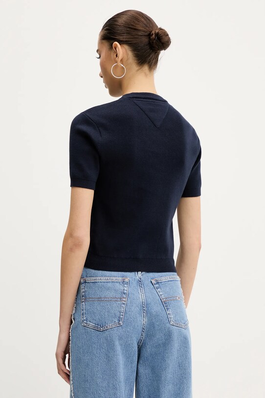 Ruházat Tommy Jeans pamut pulóver DW0DW19336 sötétkék