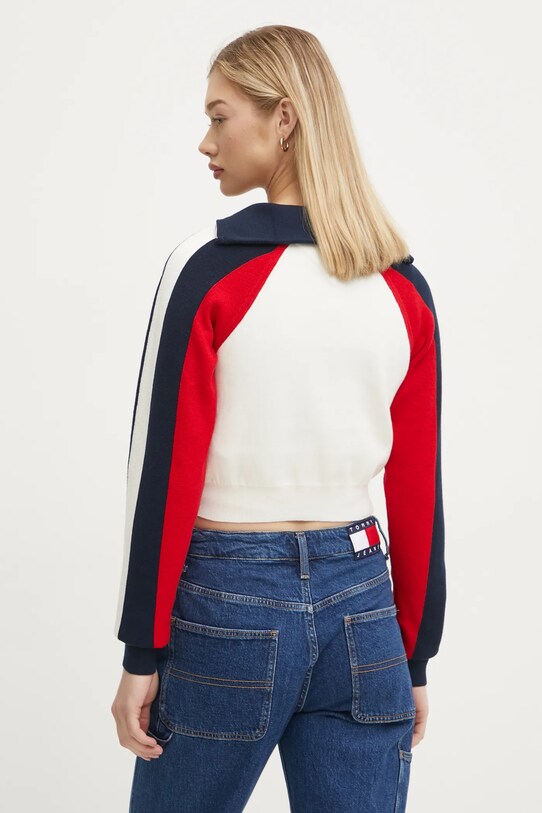 Odzież Tommy Jeans kardigan z domieszką wełny DW0DW19338 beżowy