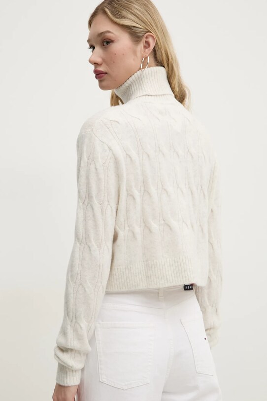 Одяг Светр з домішкою вовни Tommy Jeans DW0DW19389 бежевий