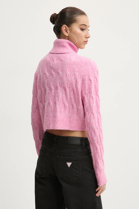 Odzież Tommy Jeans sweter z domieszką wełny DW0DW19389 różowy