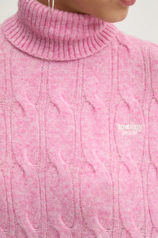 Tommy Jeans pulover din amestec de lana DW0DW19389 roz