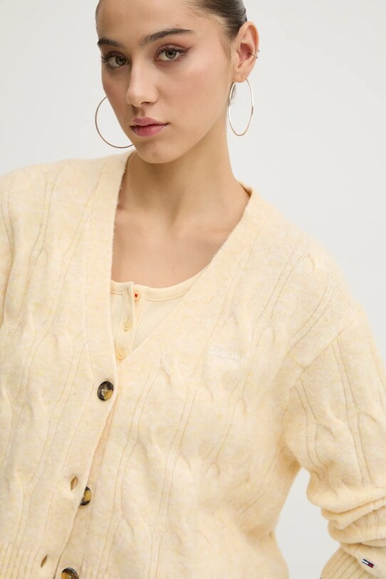 Кардиган с примесью шерсти Tommy Jeans жёлтый DW0DW20447