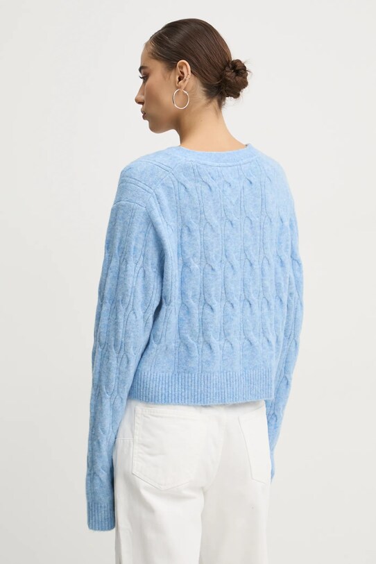 Îmbrăcăminte Tommy Jeans cardigan din amestec de lână DW0DW20447 albastru