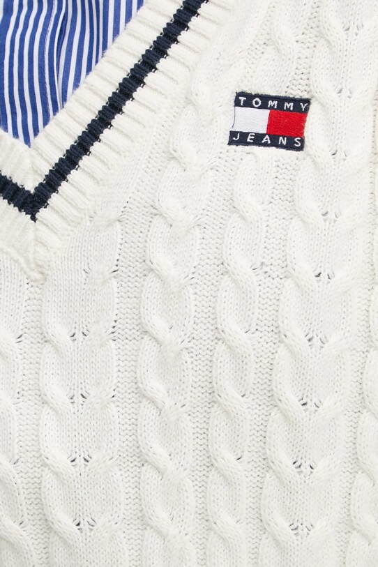 Tommy Jeans pulover de bumbac DW0DW19885 bej