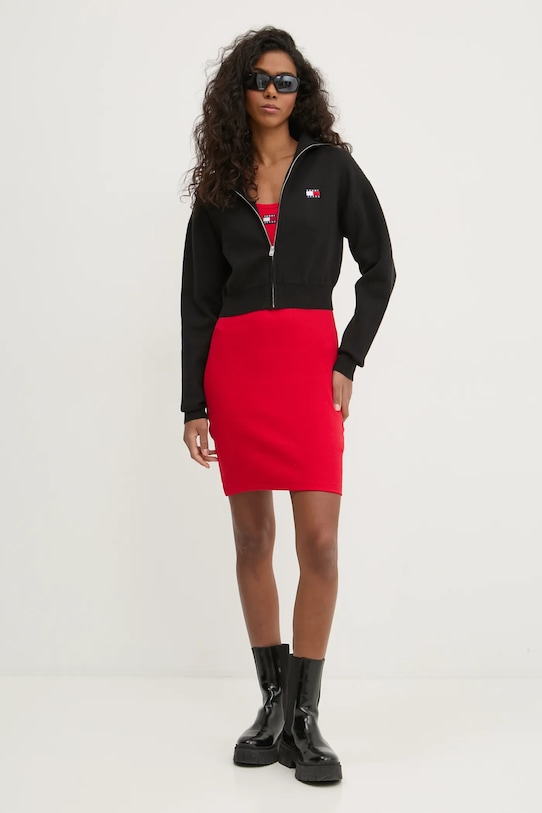 Tommy Jeans kardigán gyapjú keverékből DW0DW19886 fekete SS25