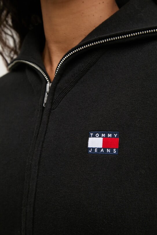 Tommy Jeans kardigán gyapjú keverékből DW0DW19886 fekete