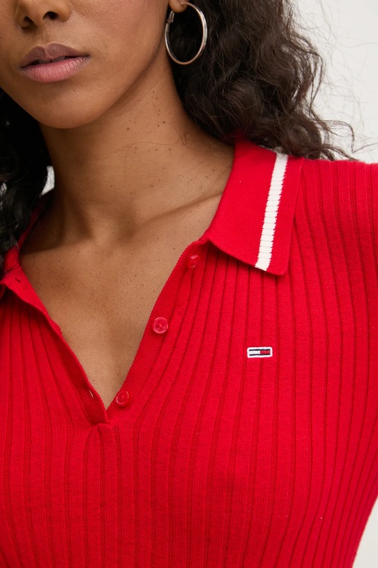 Tommy Jeans pulover din amestec de lana DW0DW19887 rosu