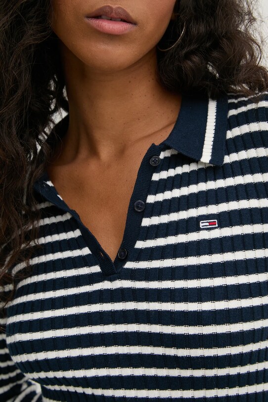 Tommy Jeans pulover din amestec de lana DW0DW19887 bleumarin