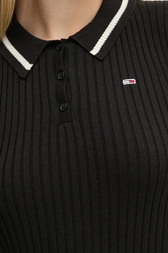 Свитер с примесью шерсти Tommy Jeans DW0DW19887 чёрный