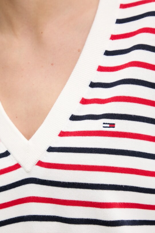 Tommy Jeans pamut pulóver DW0DW19888 fehér