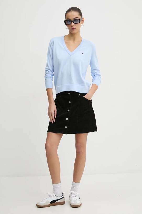 Tommy Jeans pulover de bumbac DW0DW19888 albastru SS25