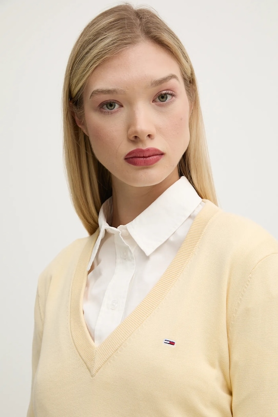 Бавовняний светр Tommy Jeans жовтий DW0DW19888
