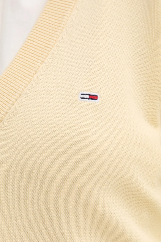 Бавовняний светр Tommy Jeans DW0DW19888 жовтий