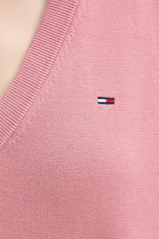 Хлопковый свитер Tommy Jeans DW0DW19888 розовый