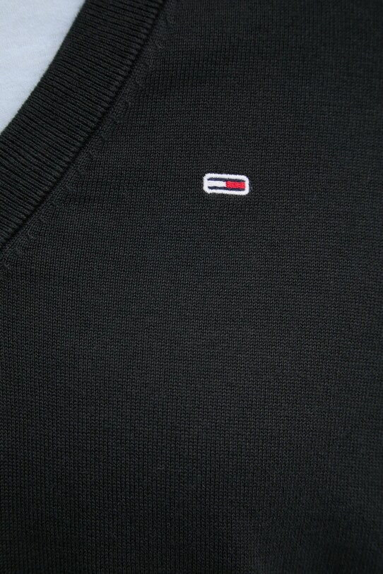 Бавовняний светр Tommy Jeans DW0DW19888 чорний