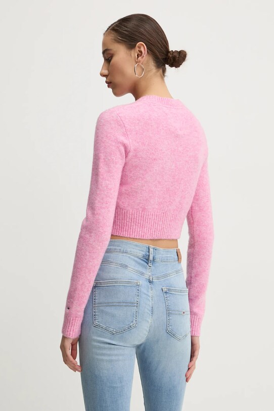 Odzież Tommy Jeans sweter z domieszką wełny DW0DW19895 różowy