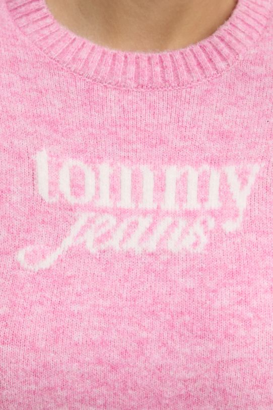 Tommy Jeans sweter z domieszką wełny DW0DW19895 różowy