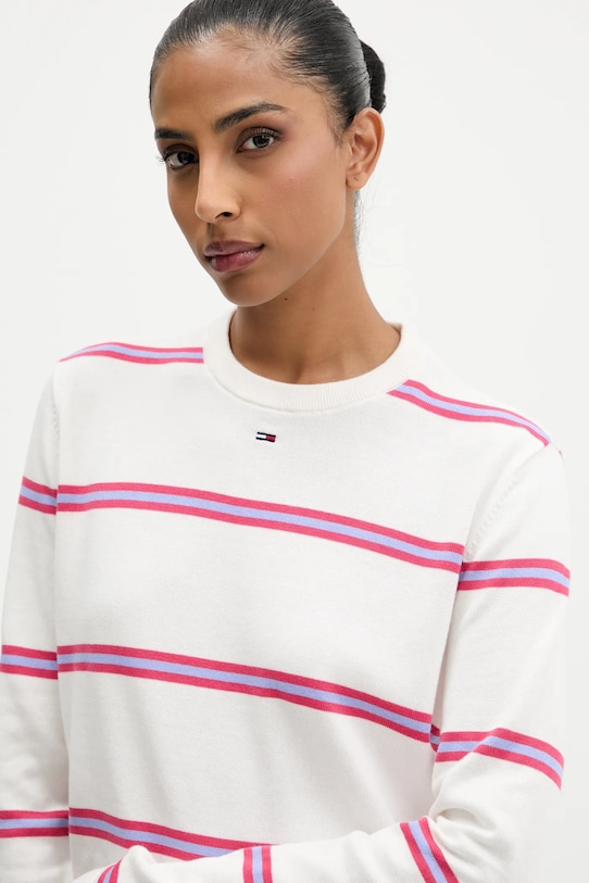 Tommy Jeans pulover de bumbac bej DW0DW20159