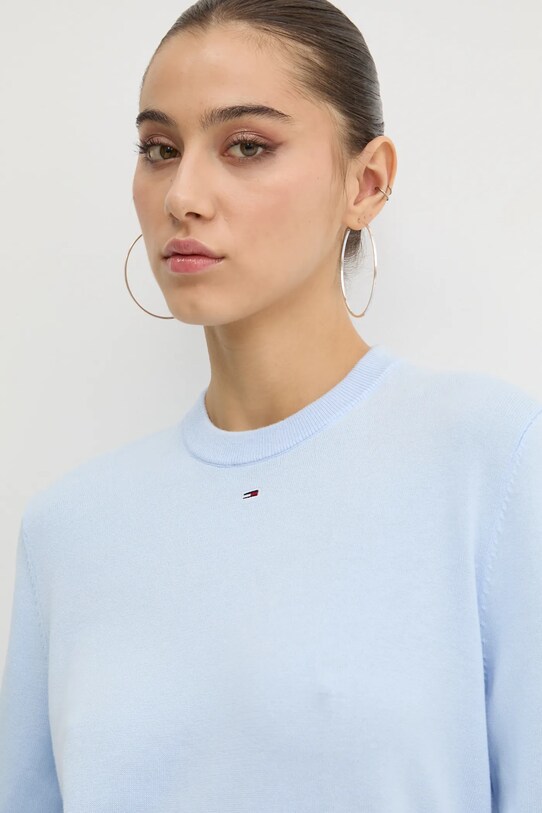 Хлопковый свитер Tommy Jeans голубой DW0DW20159