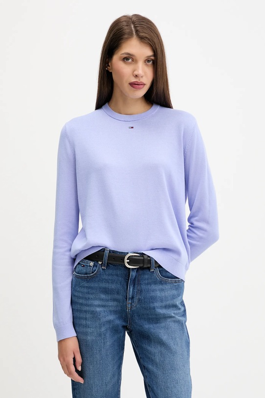 Tommy Jeans sweter bawełniany bawełna fioletowy DW0DW20159