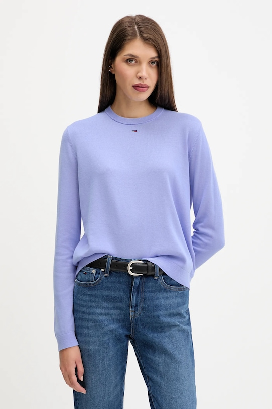 Tommy Jeans pulover de bumbac subtiri violet DW0DW20159