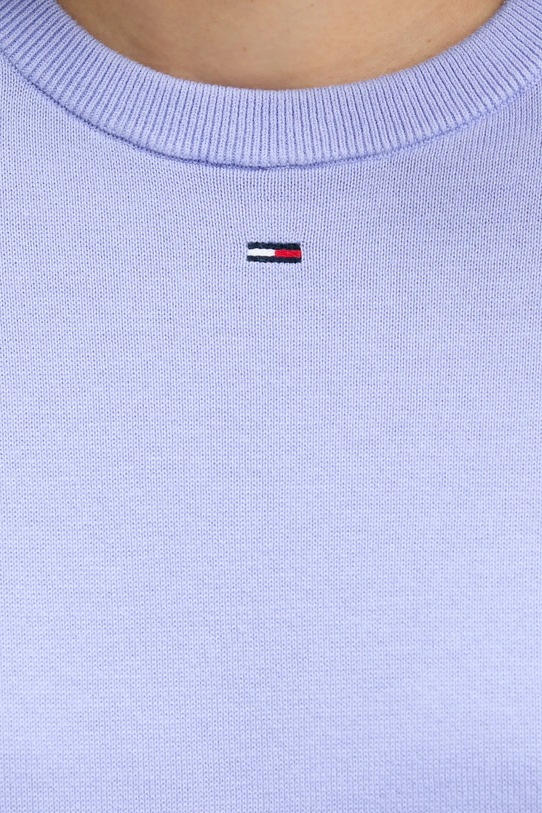 Tommy Jeans sweter bawełniany DW0DW20159 fioletowy